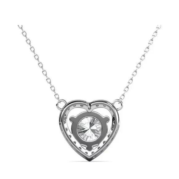 Certified 1ct. t.w.Moissanite Diamond Heart Necklace NEW